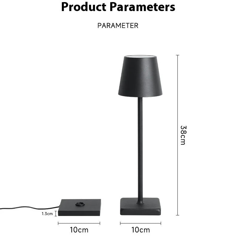 Cordless Rechargeable Table Lamp | Touch Dimmer & 3 Color LED